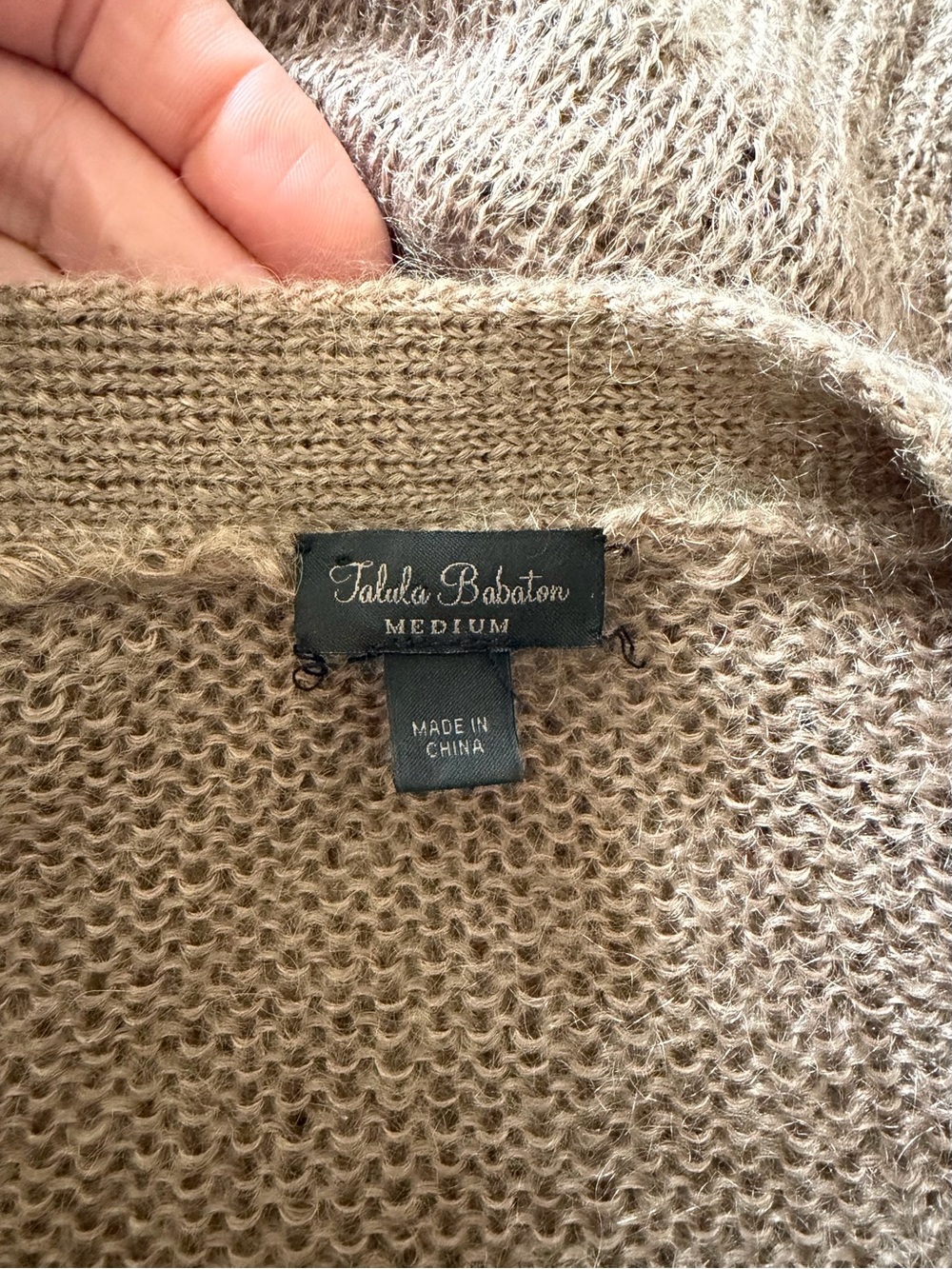 Aritzia Talula Babaton Mohair Blend Long Cardigan | Taupe Brown | M - Picture 6 of 7